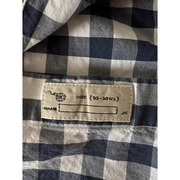 J.Crew Men's Button Down Size S 2 -ply 100% Cotton Color Navy Blue and White - Picture 4 of 4